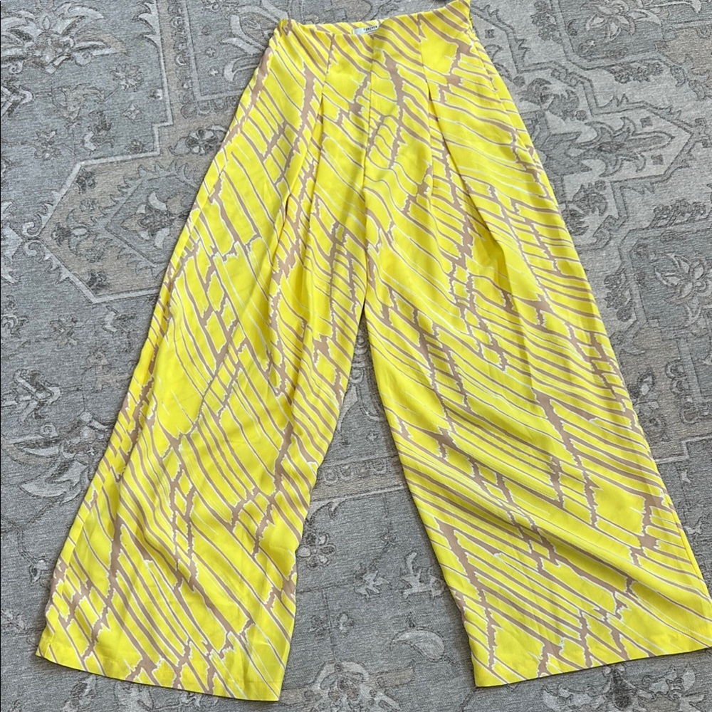 Yellow Patterned Women's Pants